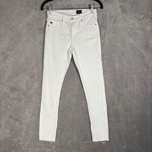 AG Adriano Goldschmied The Farrah Skinny Ankle Jeans Size 25R White High Rise